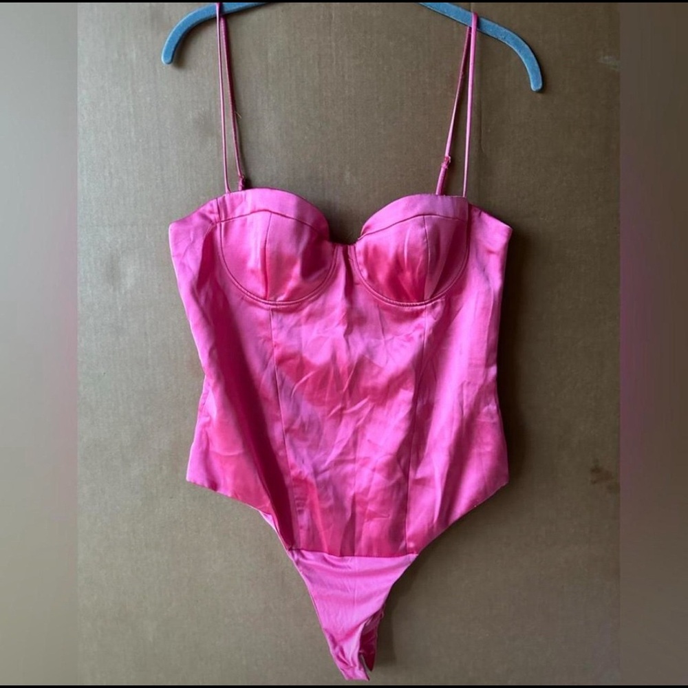Zara Satin Pink Bodysuit
